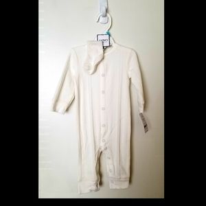 Footed Thick Ribbed Baby Grow - Ivory